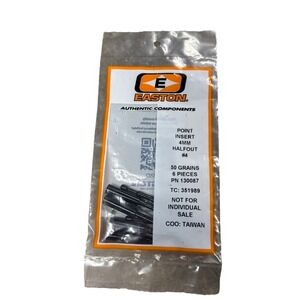 Easton 4mm Half Out Point Inserts 50 Grain #4 Archery Arrow Tips 6 PCS